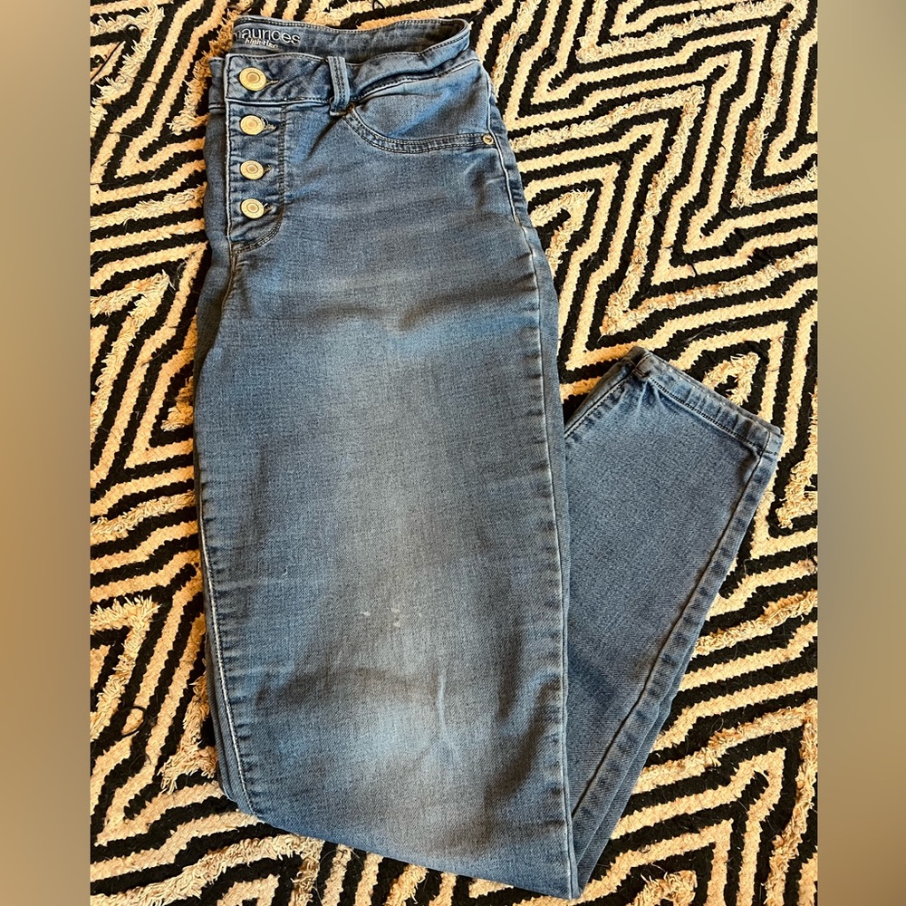 Maurices button fly high rise super stretch jeans